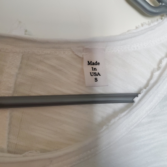 Womens Long Sleeve Slub Knit T-shirt Top Scoopneck White S - Picture 5 of 5